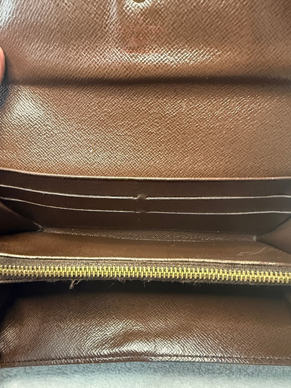 Louis Vuitton Sarah Wallet Damier Ebene Canvas Brown Long Envelope Flap - Picture 5 of 16